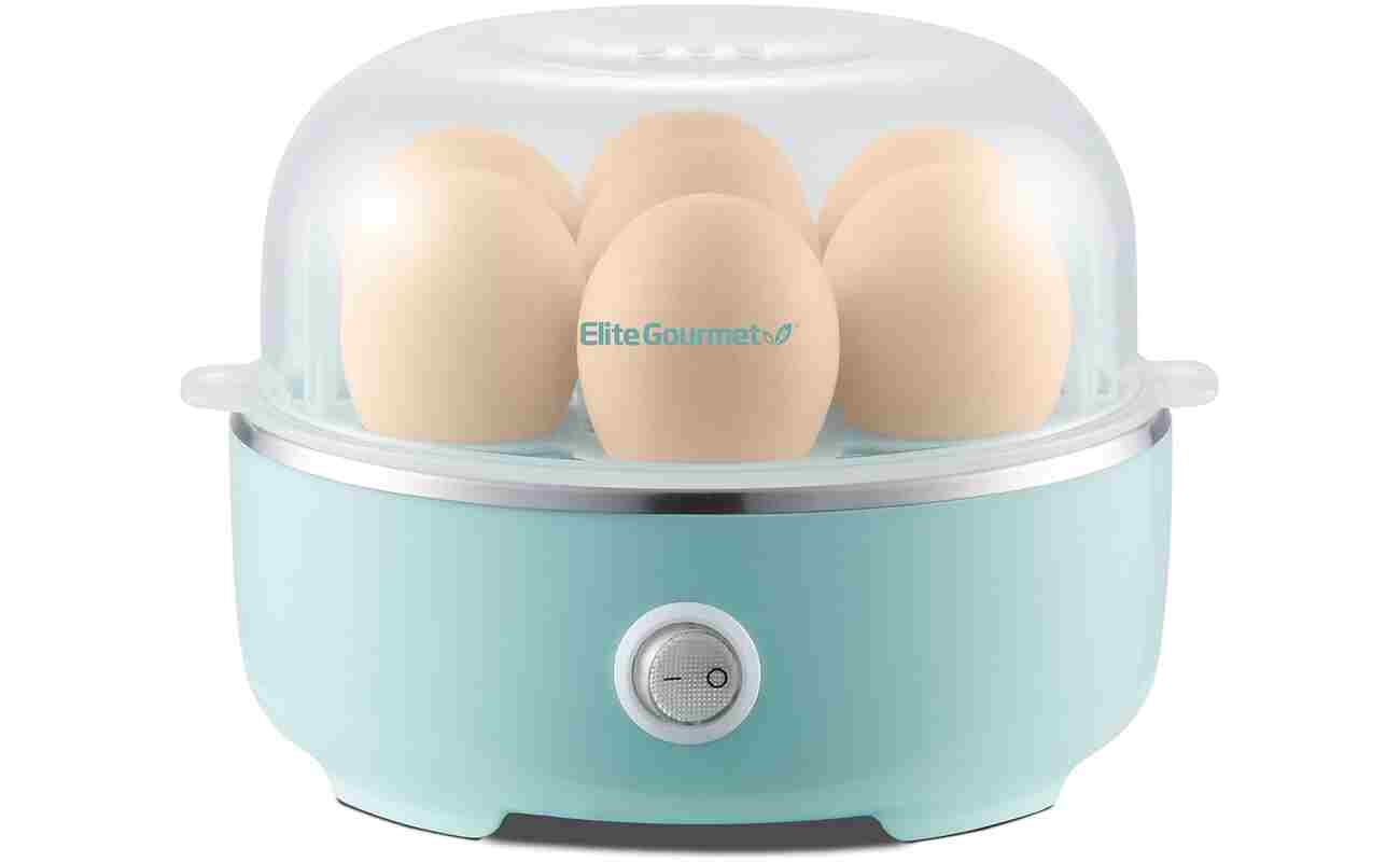 Elite Gourmet EGC115M Easy Egg Cooker Electric 7-Egg Capacity, Soft, Medium, Hard-Boiled Egg Cooker with Auto Shut-Off, Measuring Cup Included, BPA Free, Retro Mint