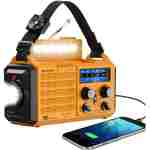 Emergency Radio with NOAA Weather Alert, Portable Solar Hand Crank AM/FM Radio for Survival,Rechargeable Battery Powered Radio,USB Charger,Flashlight,Reading Lamp,for Home Outdoor