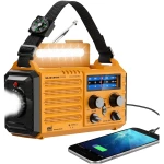 Emergency Radio with NOAA Weather Alert, Portable Solar Hand Crank AM/FM Radio for Survival,Rechargeable Battery Powered Radio,USB Charger,Flashlight,Reading Lamp,for Home Outdoor
