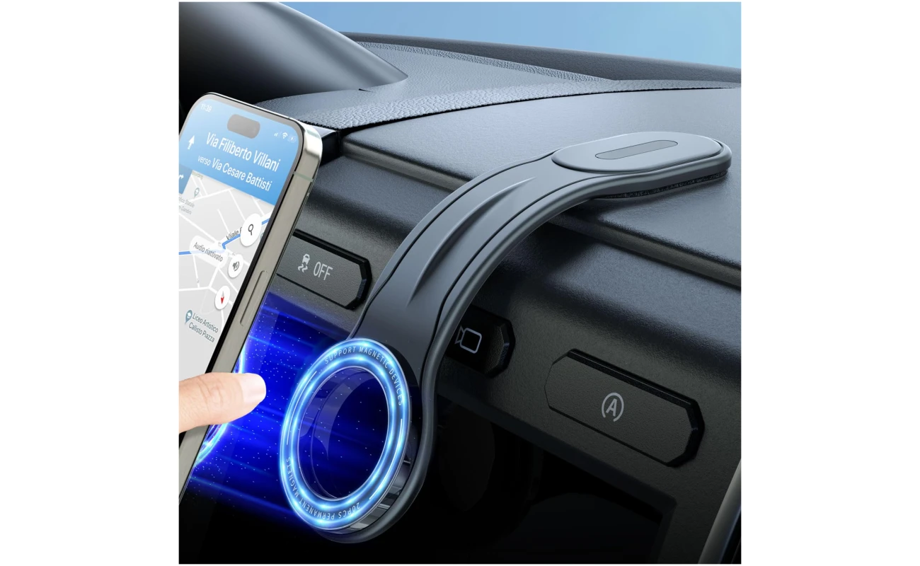 eSamcore for MagSafe Car Mount Detachable, Bendable Aluminum Arm Magnetic Phone Holder for Car【20 Strong Magnets】 Cell Phone Mount for Car Dash Fit iPhone 16 15 14 13 Pro Max...
