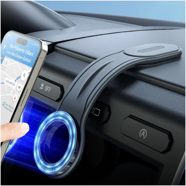 eSamcore for MagSafe Car Mount Detachable, Bendable Aluminum Arm Magnetic Phone Holder for Car【20 Strong Magnets】 Cell Phone Mount for Car Dash Fit iPhone 16 15 14 13 Pro Max...