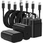 Essri 25W Super Fast Charger Block for Galaxy S24 Ultra/S24/S24+/S23 Ultra/S23/S22 Ultra/S22/S21 Ultra/S20 Ultra/Note 20,4Pack USB Type C Wall Charger with (6Ftx2 10Ftx2) USB C...