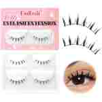 FADLASH Lash Clusters 2 Pairs Clusters DIY Eyelash Extensions False Eyelashes with Natural Wispy and Fluffy Effect Reusable Eyelash Clusters Self Application at Home(011-TP04)