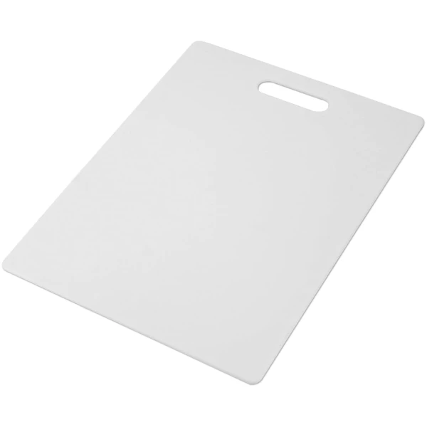 Farberware Large Cutting Board, Dishwasher- Safe Plastic Chopping Board for Kitchen with Easy Grip Handle, 11-inch by 14-inch, White