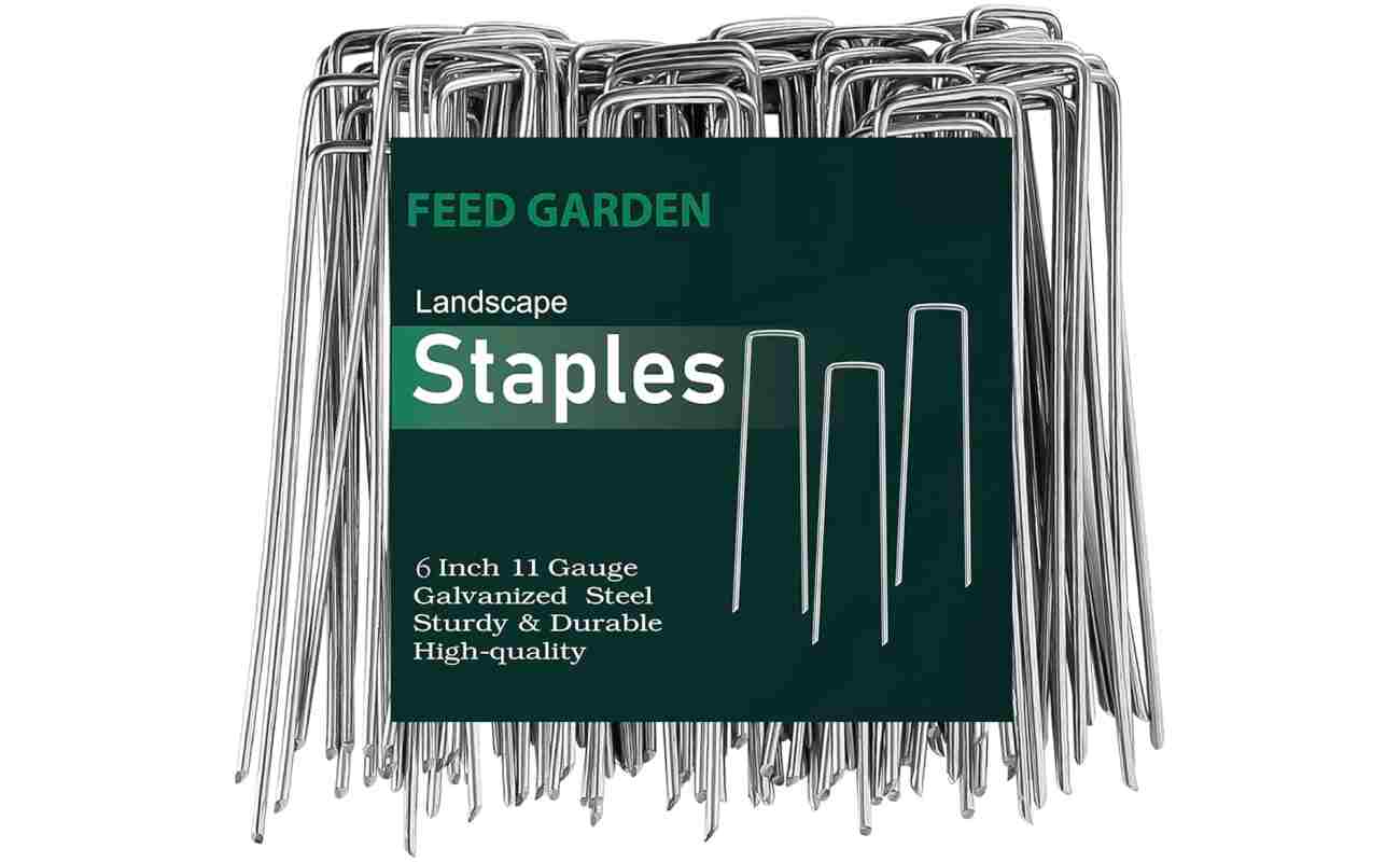 FEED GARDEN 6 Inch 50 Pack Hot-dip Galvanized Landscape Staples Plant Cover Stakes 11 Gauge Tent Stakes Garden Stakes Landscaping Fabric SOD Pins Yard Stakes for Decoration Weed...