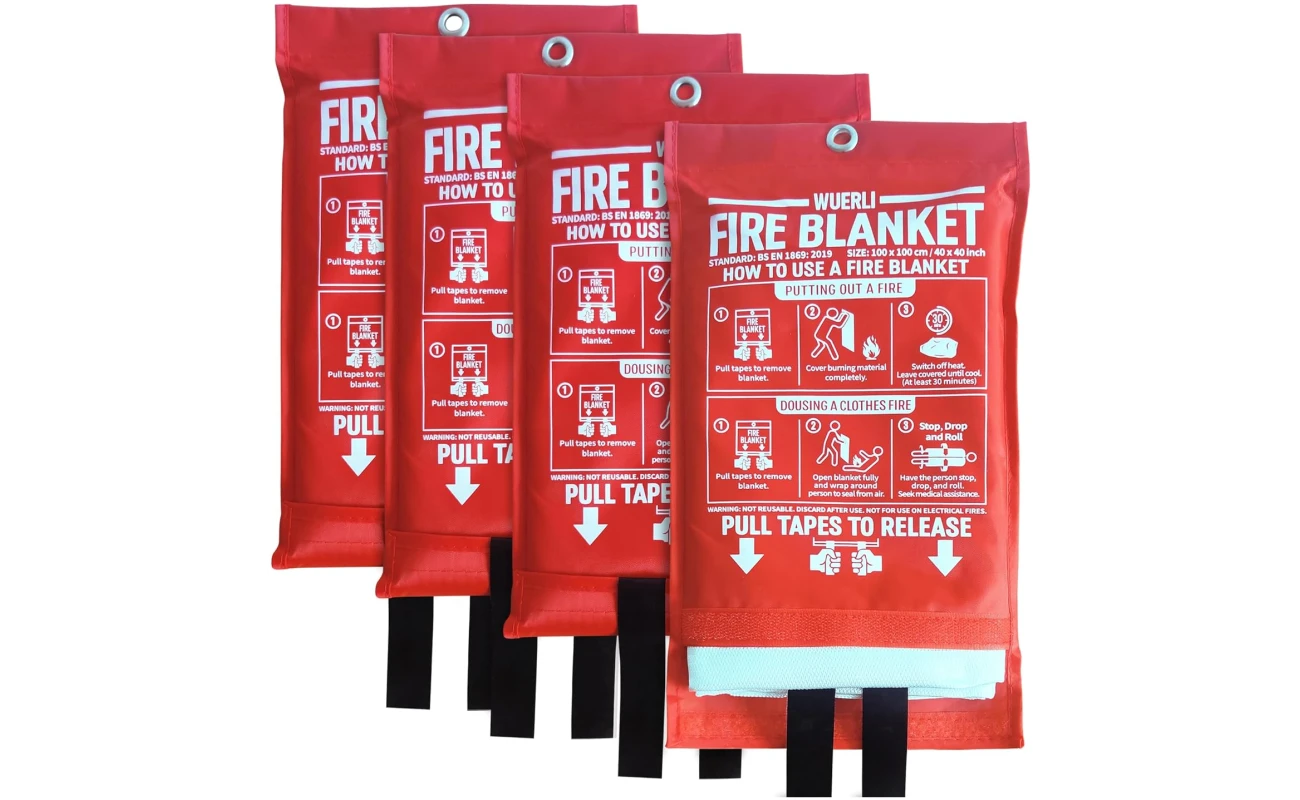 Fire Blanket for Home and Kitchen,40" x 40",4 Pack,Emergency Fire Blanket