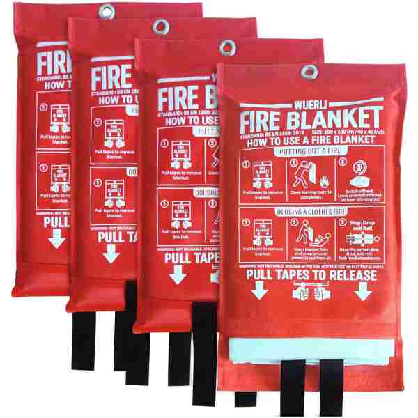 Fire Blanket for Home and Kitchen,40" x 40",4 Pack,Emergency Fire Blanket
