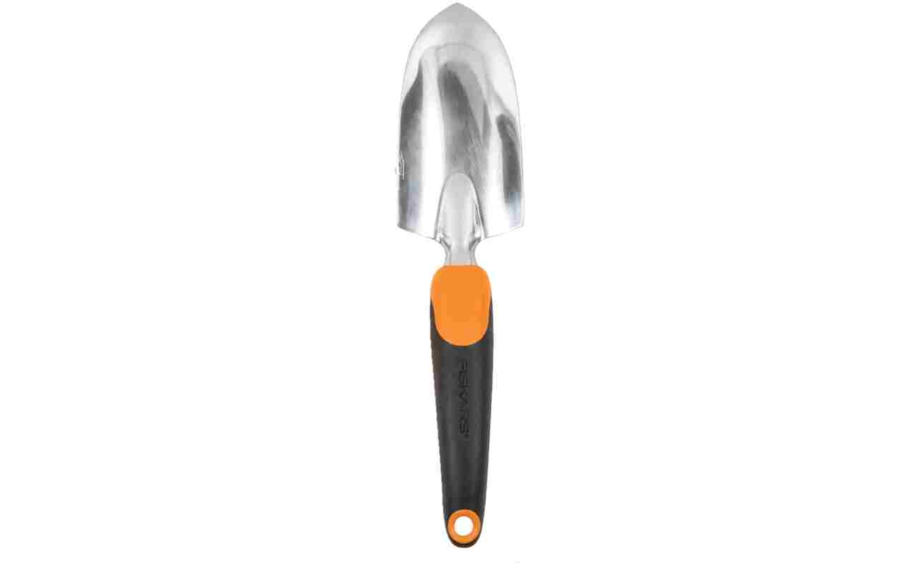 Fiskars Ergo Garden Trowel for Digging and Planting, Heavy Duty Gardening Hand Tool with Hanging Hole