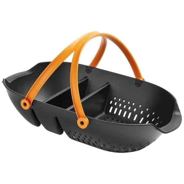 Fiskars Garden Harvest Basket - Container for Gardening and Harvesting with Tool Caddy - Harvesting Basket Doubles as a Collander for Vegetables and Fruits - Garden Accessories