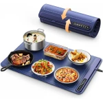 Food Warming Mat - Fast Heating Silicone Electric Warming Tray with 4 Level Temperature, Raised Feet Protects Table, Roll Up Buffet Hot Plates Heat Pad, Portable Food Warmer for...