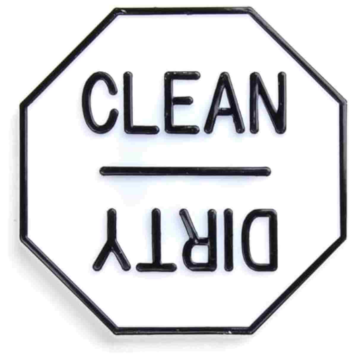 Fox Run - 5935 Fox Run Clean or Dirty Dishwasher Magnet, 2.5 x 2.5 x 0.25 inches, White