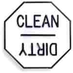 Fox Run - 5935 Fox Run Clean or Dirty Dishwasher Magnet, 2.5 x 2.5 x 0.25 inches, White