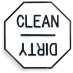Fox Run - 5935 Fox Run Clean or Dirty Dishwasher Magnet, 2.5 x 2.5 x 0.25 inches, White