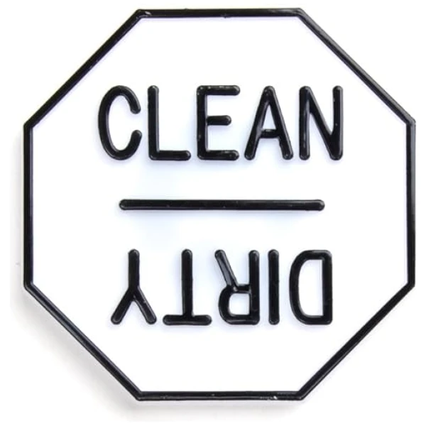 Fox Run - 5935 Fox Run Clean or Dirty Dishwasher Magnet, 2.5 x 2.5 x 0.25 inches, White