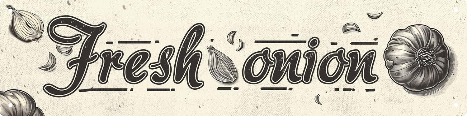 Fresh Onion Decor Signs Metal Tin Sign Decor Art Vintage Farmhouse Coffee Bar Bathroom Wall Decor Funny Man Cave Decor Accessories For Home Cool Room Decor Road Street Garage...