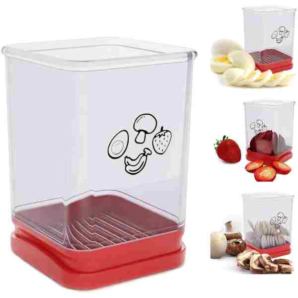 Fruit Slicer Cup, Speed Cutter for Strawberry Banana Grape Egg, Stainless Steel Vegetable Cutting Kitchen Gadget, Kitchen Portable Slicing Tool (1 pcs)