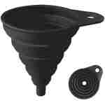 Funnels for Kitchen Use, Food Grade Silicone Collapsible Kitchen Funnel (Black)