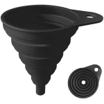 Funnels for Kitchen Use, Food Grade Silicone Collapsible Kitchen Funnel (Black)