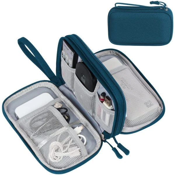 FYY Electronic Organizer, Travel Cable Organizer All-in-One Storage Bag Pouch Electronic Accessories Carry Case Portable Waterproof Double Layers for Cable, Cord, Charger,...