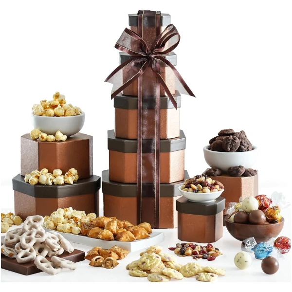 Gift Basket with Assorted Sweets, Cookies and Nuts