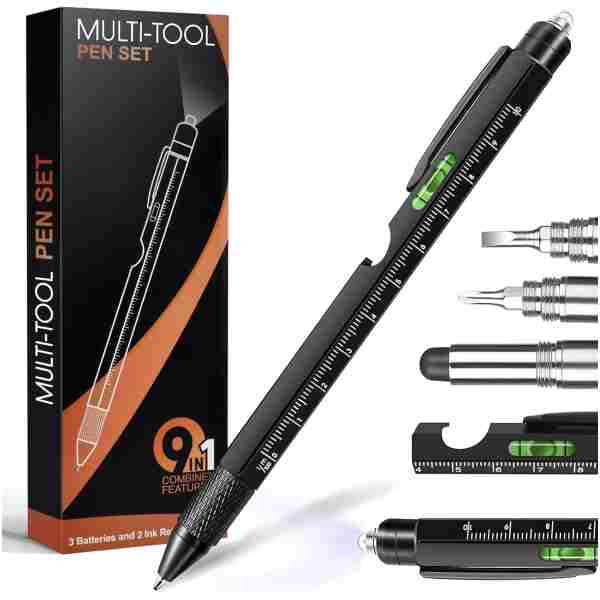 Gifts for Men, Fathers Day Dad Gifts from Daughter Son, 9 in 1 Multitool Pen, Tools Gadgets for Men, Birthday Christmas Stocking Stuffers for Adults Dad Boyfriend Him