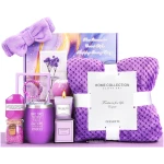 Gifts For Women, Gifts For Mom,Lavender Spa Flannel Blanket Gift Set, Mother's Day Gift, For Female Friend, Mom, Wife, Girlfriend, Sister, Her Birthday Gift