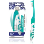 GuruNanda Folding Toothbrush with Built-in Cover, Perfect for Travel, Hiking & Camping, Compact & Portable, On-The-go Toothbrush with Soft Bristles & Ergonomic Handle, for...