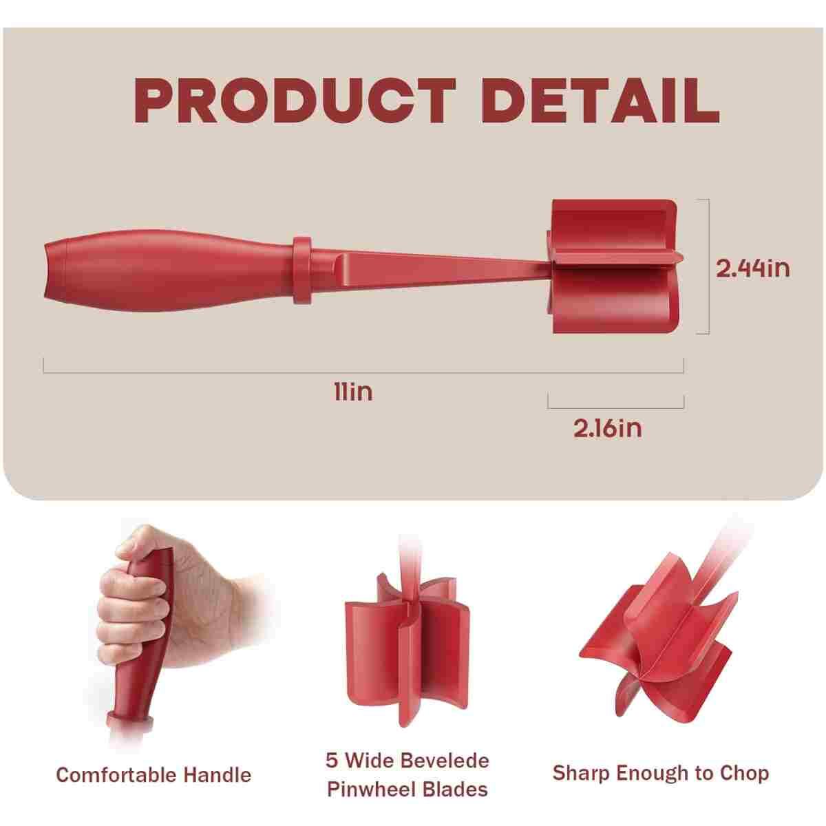 Hamburger Mincer, Masher and Grinder Premium Heat Resistant Meat Grinder for Ground Beef, Ground Turkey and More, Nylon Ground Beef Mincer and Fork