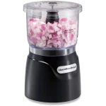 Hamilton Beach Electric Vegetable Chopper & Mini Food Processor, 3-Cup, 350 Watts, for Dicing, Mincing, and Puree, Black (72850)