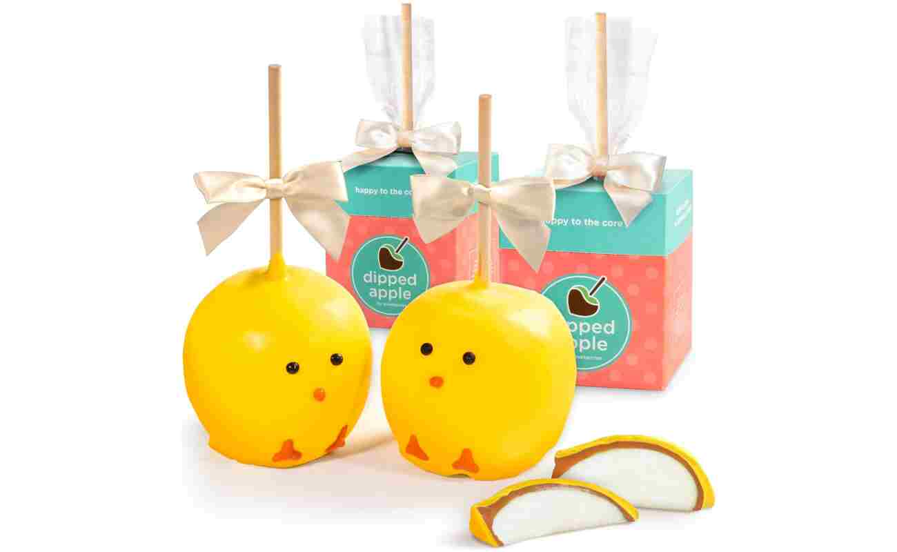 Happy Easter Chicks Chocolate Covered Caramel Apples by Love Berries