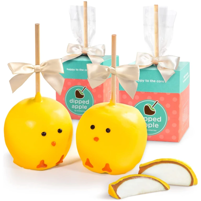 Happy Easter Chicks Chocolate Covered Caramel Apples by Love Berries