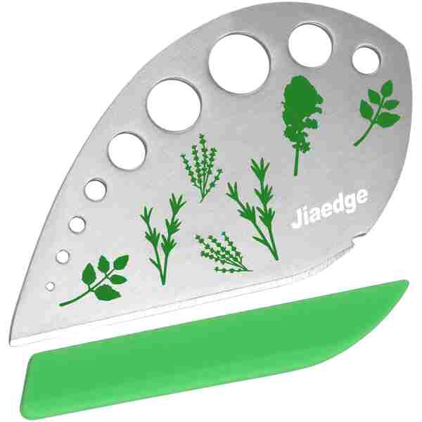 Herb Stripper, Jiaedge Green 9 holes Stainless Steel Kitchen Herbs Leaf Stripping Tool, Metal Herb Peeler for Kale, Collard Greens, Thyme, Basil, Rosemary Stripper