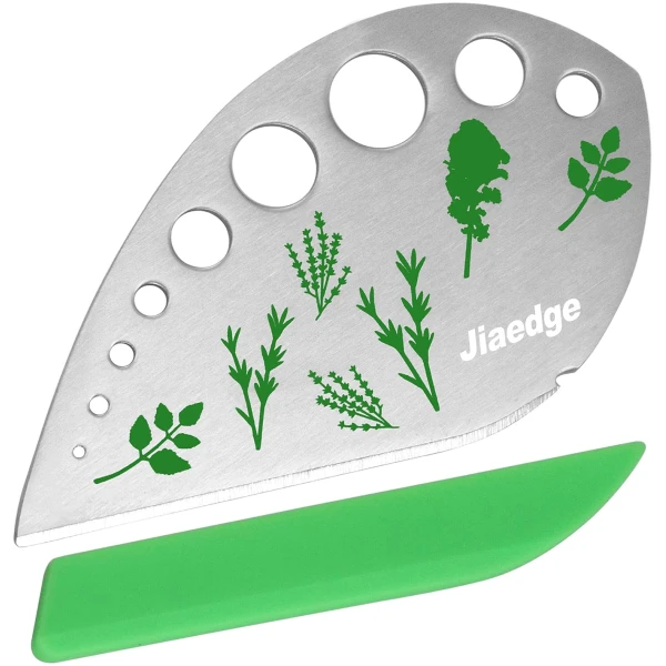 Herb Stripper, Jiaedge Green 9 holes Stainless Steel Kitchen Herbs Leaf Stripping Tool, Metal Herb Peeler for Kale, Collard Greens, Thyme, Basil, Rosemary Stripper