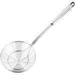 Hiware Solid Stainless Steel Spider Strainer Skimmer Ladle for Cooking and Frying, Kitchen Utensils Wire Strainer Pasta Spoon, 5.4 Inch