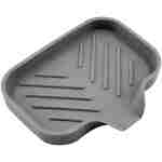 Hordion 1Pcs Grey Silica Gel Self Draining Soap Tray, Sponge Soap Holder Sink Accessories, Drain Soap Dish for Sink, Bar Soap, Dish Soap Bottle, Shower, Bathroom, Kitchen Counter