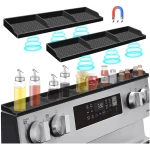 Hydream Stove Top for Silicone Shelf,30 Inch Magnetic Shelf Over the Stove Spice Rack,Kitchen Shelf for Above Stovetop Organizer Magnet Flat Back of Stove Storage Suctioned for...
