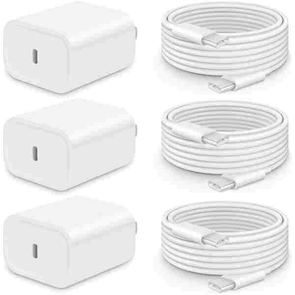 i Phone 16 15 Charger Fast Charging-20W USB C Power Brick with 6Ft Type C to C Cord for iP16/16 Pro/16 Plus/16 Pro Max/15 Series, i Pad Pro & More [3 Pack]