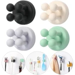iBetterLife 4Pcs Silicone Toothbrush Holders - Multi-Function Hook Waterproof Self Adhesive Wall Mounted Single Hook for Hanging Key, Utility Plug Holder for Bathroom Kitchen...