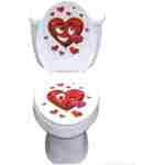 Iconikal 2-Piece Toilet Seat Cling Decoration Set, Valentine's