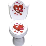 Iconikal 2-Piece Toilet Seat Cling Decoration Set, Valentine's