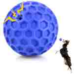 Indestructible Squeaky Dog Ball, Relieves Anxiety, Cleans Teeth, Interactive Chew Toy for Aggressive Chewers, Dog Toy for Large Breeds, Outdoor Waterproof