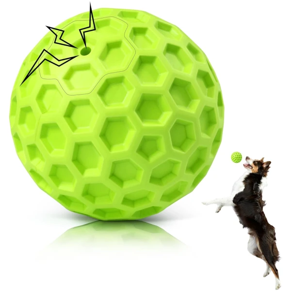 Indestructible Squeaky Dog Balls, Dog Toys for Aggressive Chewers Large Breed for Relieving Anxiety, Tough Dog Chew Toys Balls for Aggressive Chewers, Outdoor Squeaky Dog Toys...