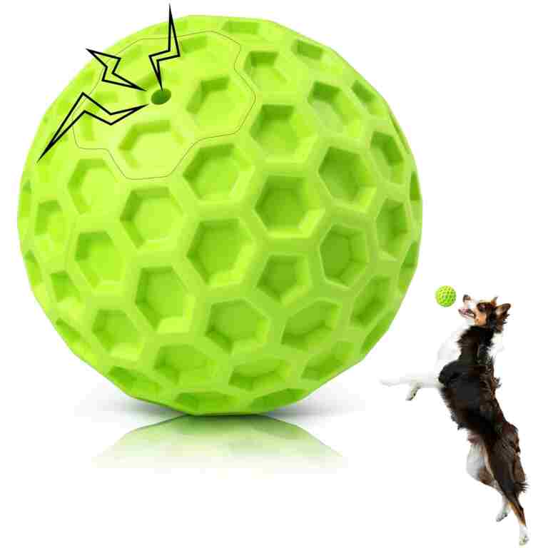 Indestructible Squeaky Dog Balls, Dog Toys for Aggressive Chewers Large Breed for Relieving Anxiety, Tough Dog Chew Toys Balls for Aggressive Chewers, Outdoor Squeaky Dog Toys...