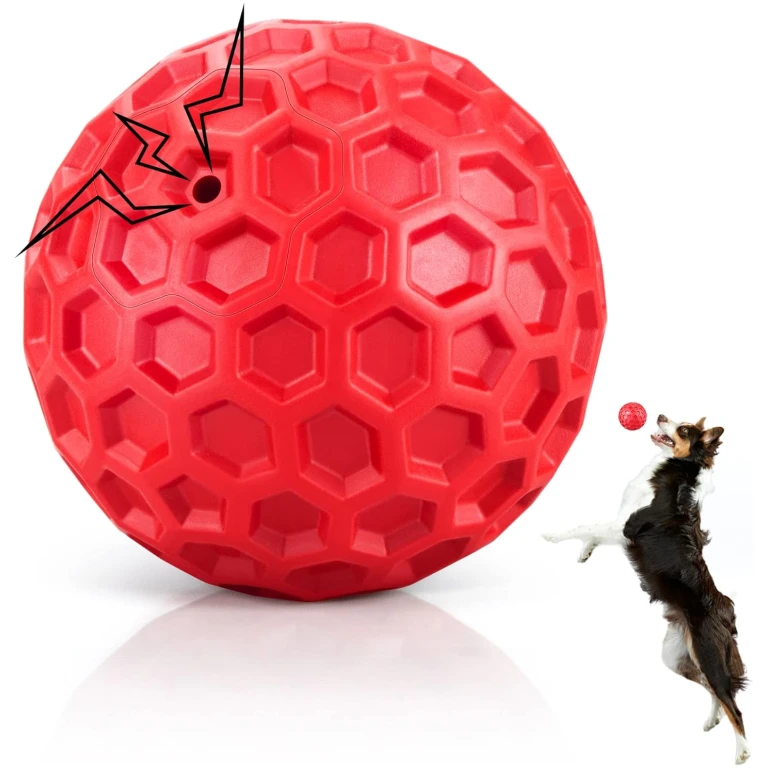 Indestructible Squeaky Dog Balls for Aggressive Chewers, Interactive Dog Toys for Aggressive Chewers for Relieving Anxiety, Dog Chew Toy Balls for Small Medium Large Dogs,...