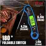 Instant Read Meat Thermometer for Grill and Cooking, Waterproof Fast Food Thermometer with Backlight, Digital Food Probe for Kitchen Cooking, Candy Making, Outside Grill - Red