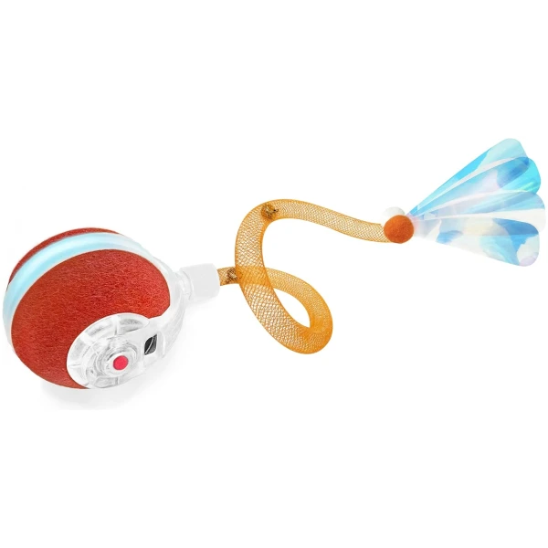 Interactive Cat Toys for Indoor Cats,The 3rd Generation Agile Moving Cat Ball with Elastic Mesh Tail,Automatic Kitten Toys for Bored Indoor Adult Cats,Motion Activated