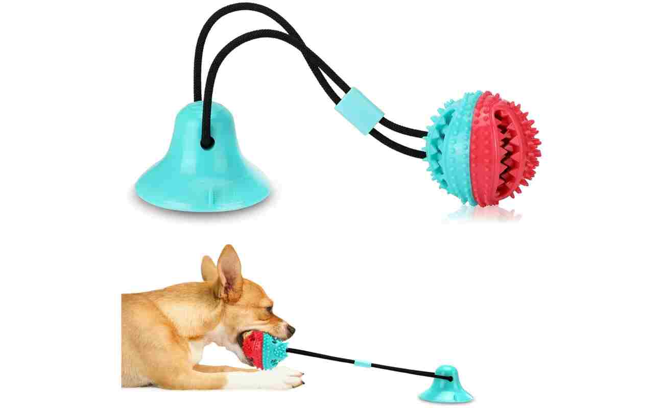 Interactive Dog Toys Tug of War, Mentally Stimulating Toys for Dogs, Puppy Teething Toys for Boredom to Keep Them Busy, Dog Puzzle Treat Food Dispensing Ball Toy for Small...