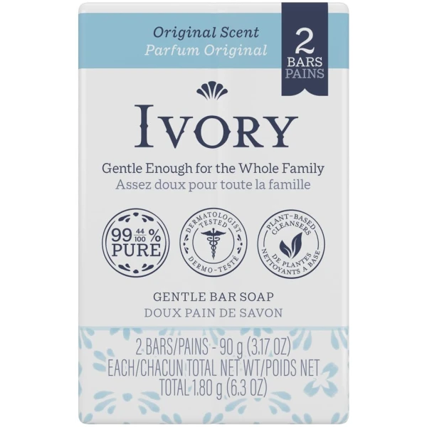 Ivory Gentle Bar Soap Original Scent 3.17 Oz., 2 Count
