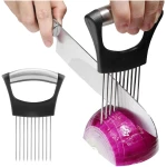 JAYVAR Onion Holder for Slicing, Vegetable Cutter for Potato, Tomato, Avocados, Eggs, Food Slicer Assistant Tool for Fruit, Lemon and Meat