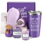 Jekeno Birthday Gifts for Women Girls - Mothers Day Gifts for Mom Wife Christmas Presents for Sister Female Friends Girlfriend Nurse Her Lavender Relaxing Spa Basket Purple Gift...